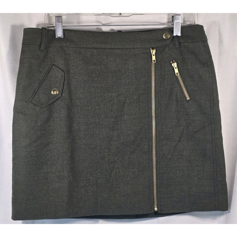 J Crew Womens Olive Wool Blend Pencil Skirt‎ 10 Lined Above Knee Classic